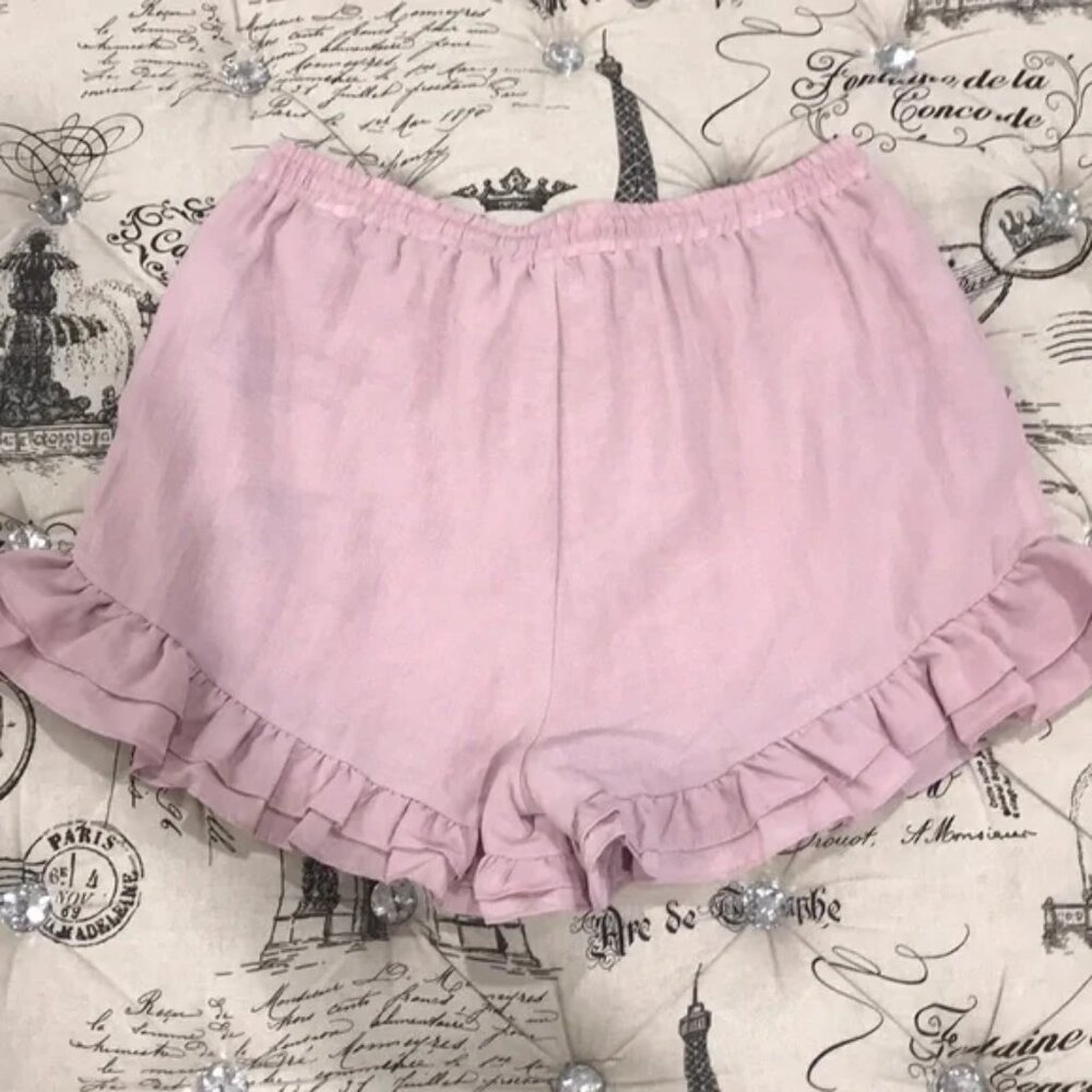 LOST + WANDER Ruffle Hem Drawstring Shorts - Picture 5 of 7